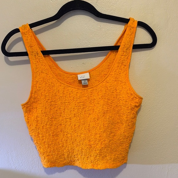 SOLD ❌a new day Bright Orange Textured Tank Top - Picture 1 of 2